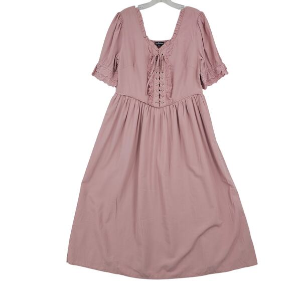 Elegant Pink Midi Dress - Picture 3 of 12